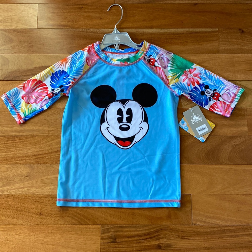 NWT Mickey Mouse Rash Guard for Kids 9/10